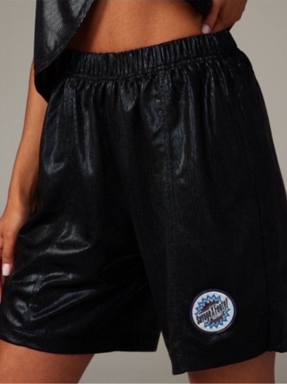 NWT Savage X Fenty Black Shiny Chain Reaction Shorts
